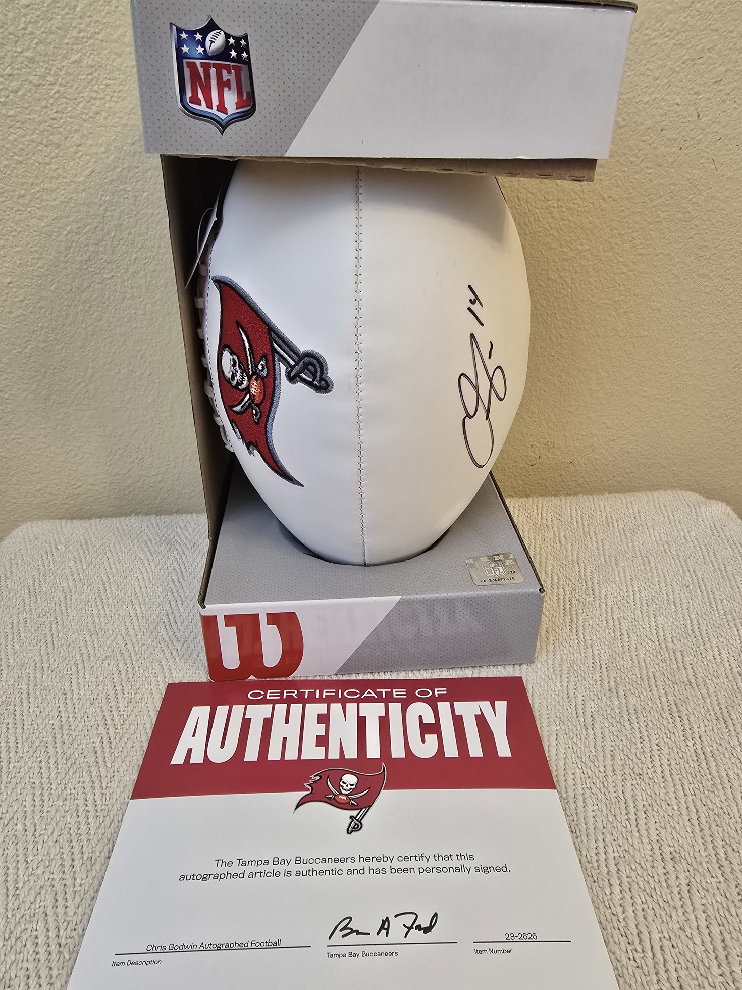 Signed Chris Godwin Tampa Bay Buccaneers Football - Yoga 4 Change 